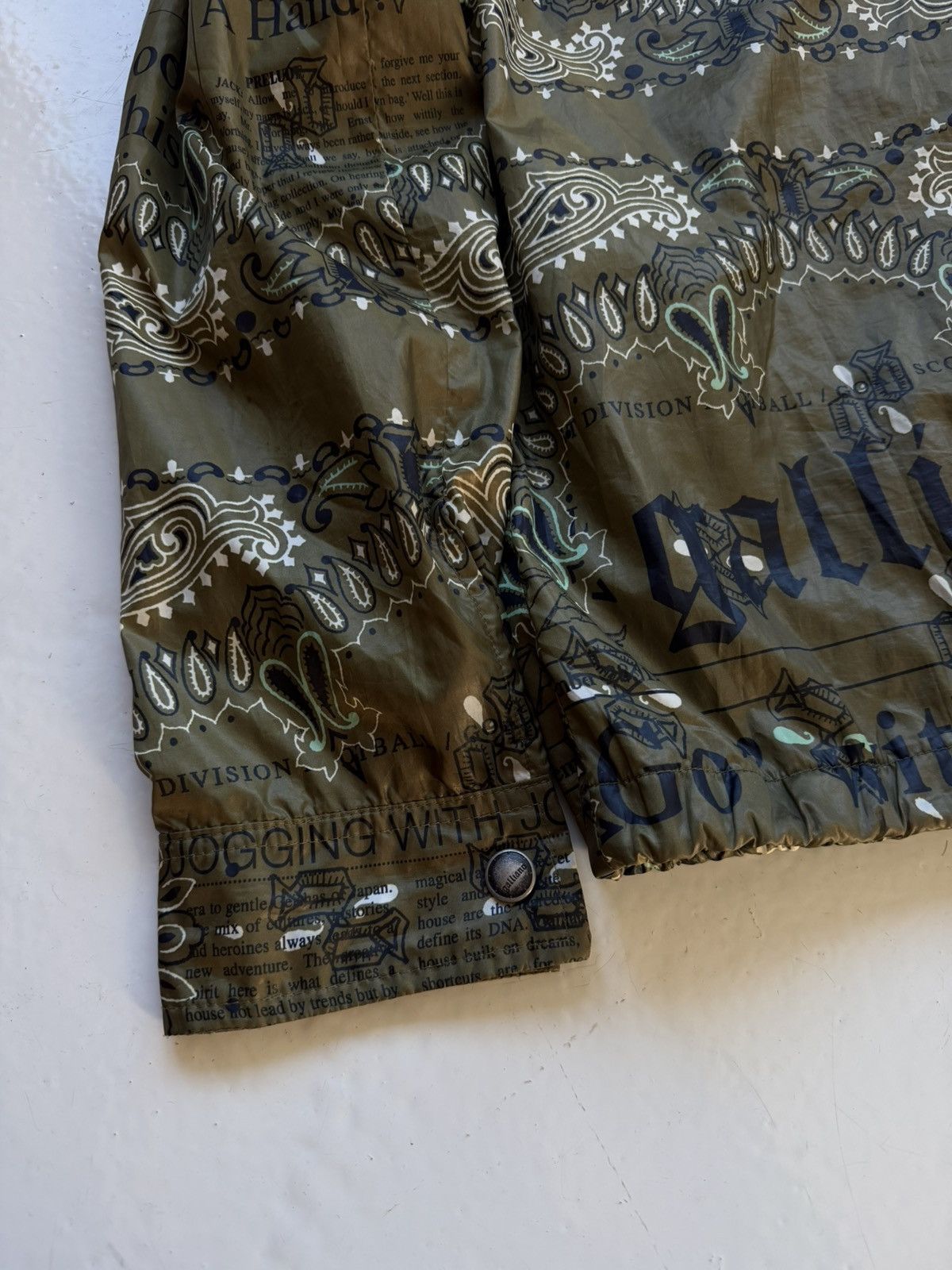 John Galliano newspaper print windbreaker jacket