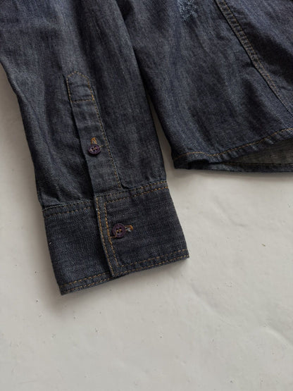 SS2016 Philipp Plein Marlon denim shirt Acapulco blue