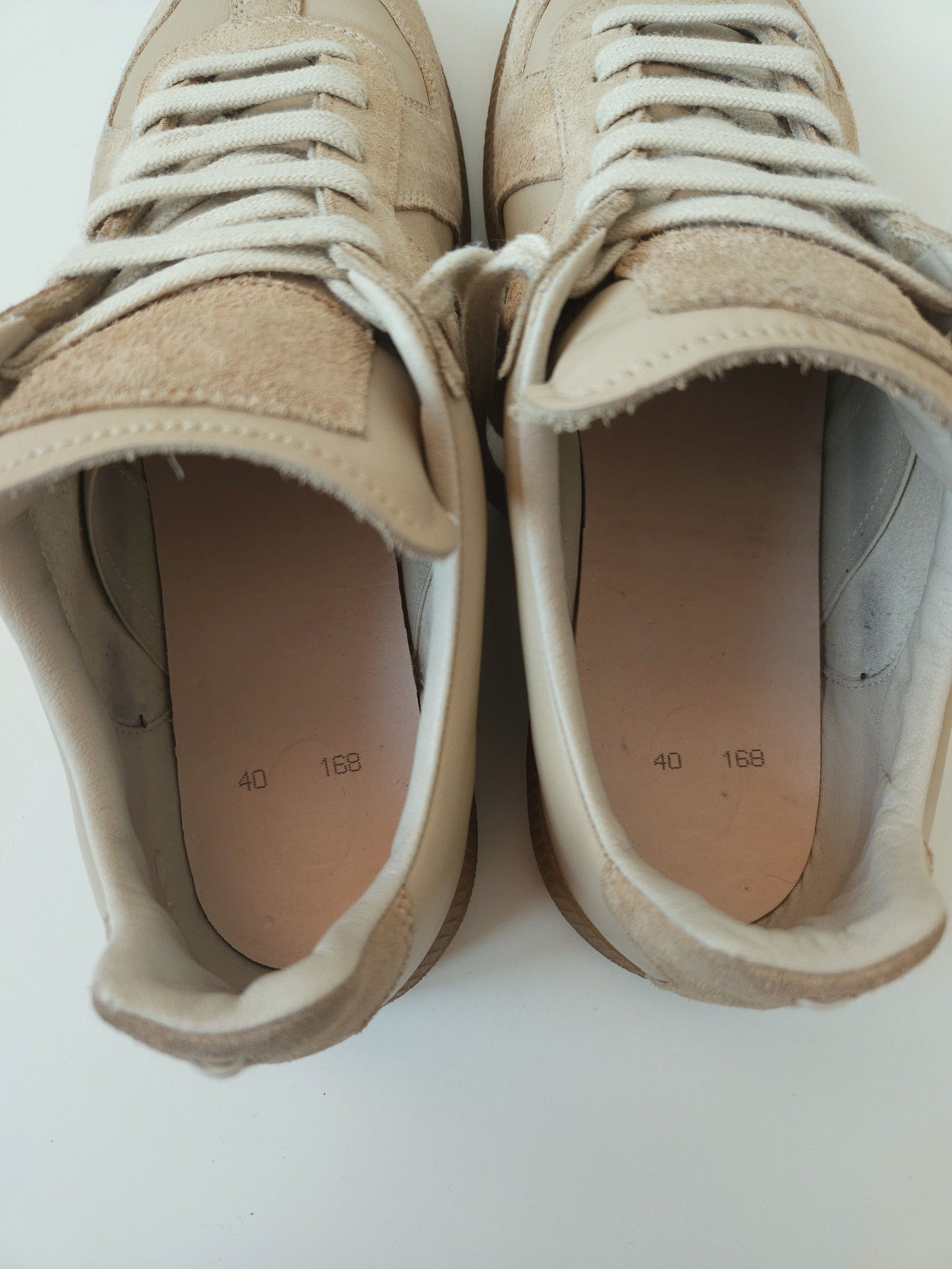 Maison Margiela replica sneakers in dusty pink/ beige