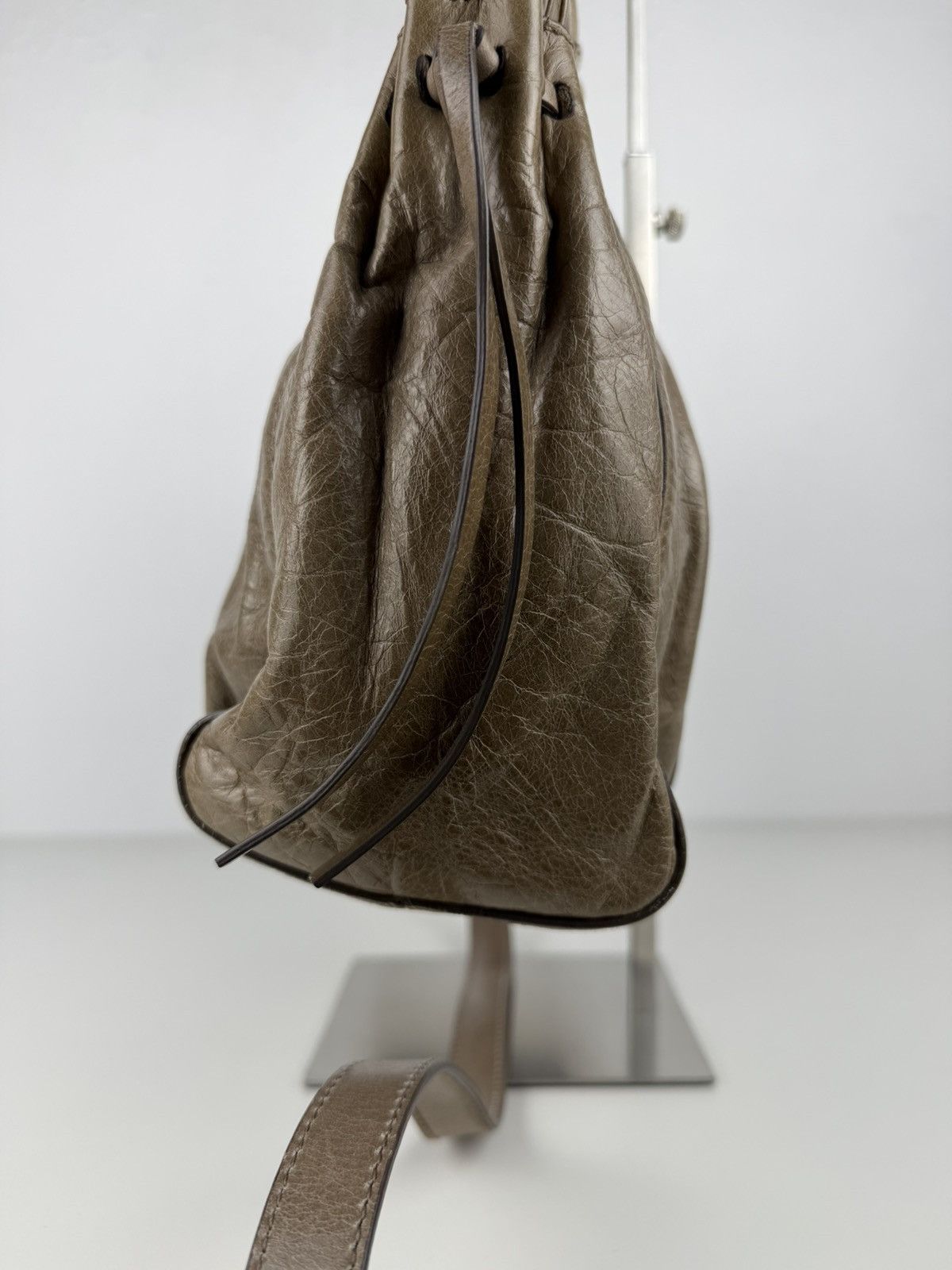 Miu Miu vitello bauletto aperto gathered leather handbag