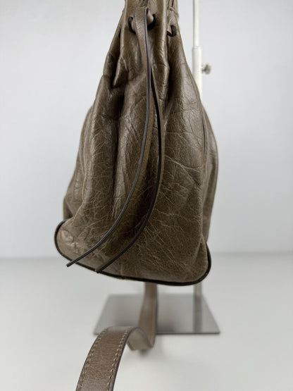 Miu Miu vitello bauletto aperto gathered leather handbag