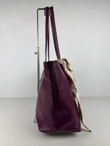 Coach crossgrain leather city tote fuchsia