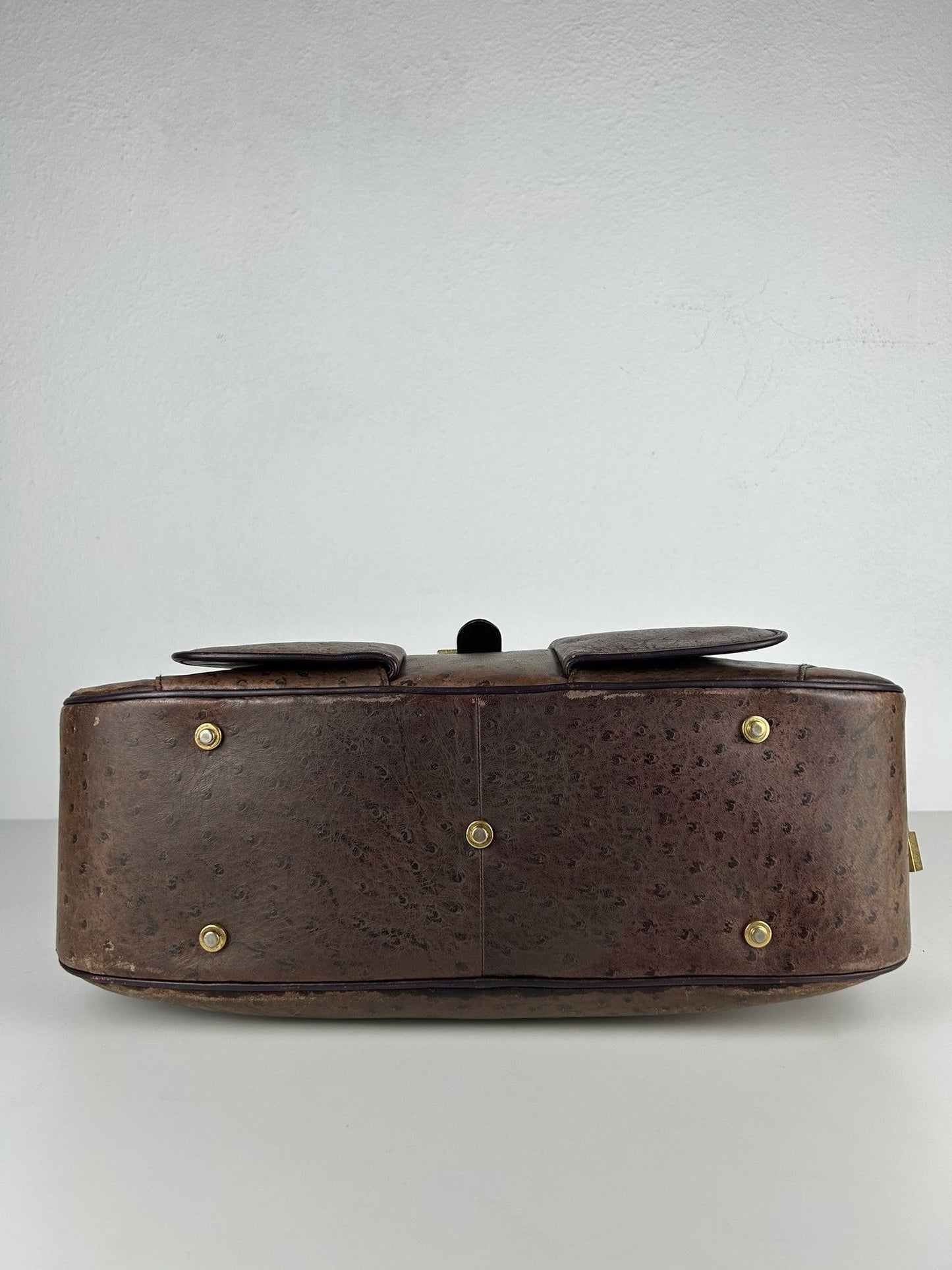 2000 Dior by John Galliano double saddle leather bowling bag