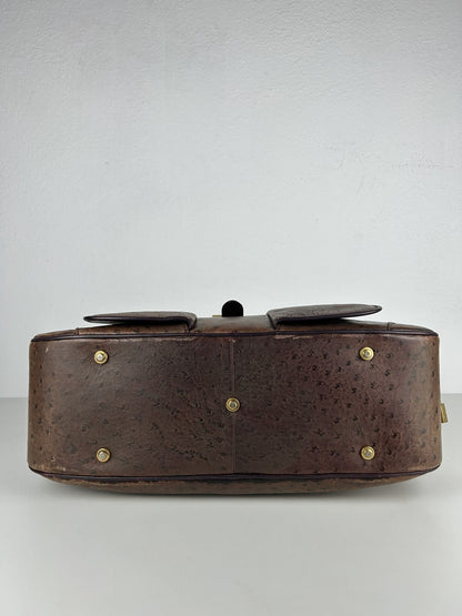 2000 Dior by John Galliano double saddle leather bowling bag