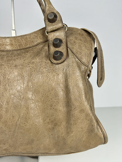 Balenciaga giant hardware city bag in beige