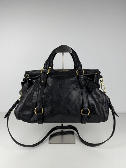 Miu miu vitello bow bag in black