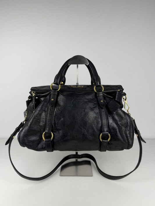 Miu miu vitello bow bag in black