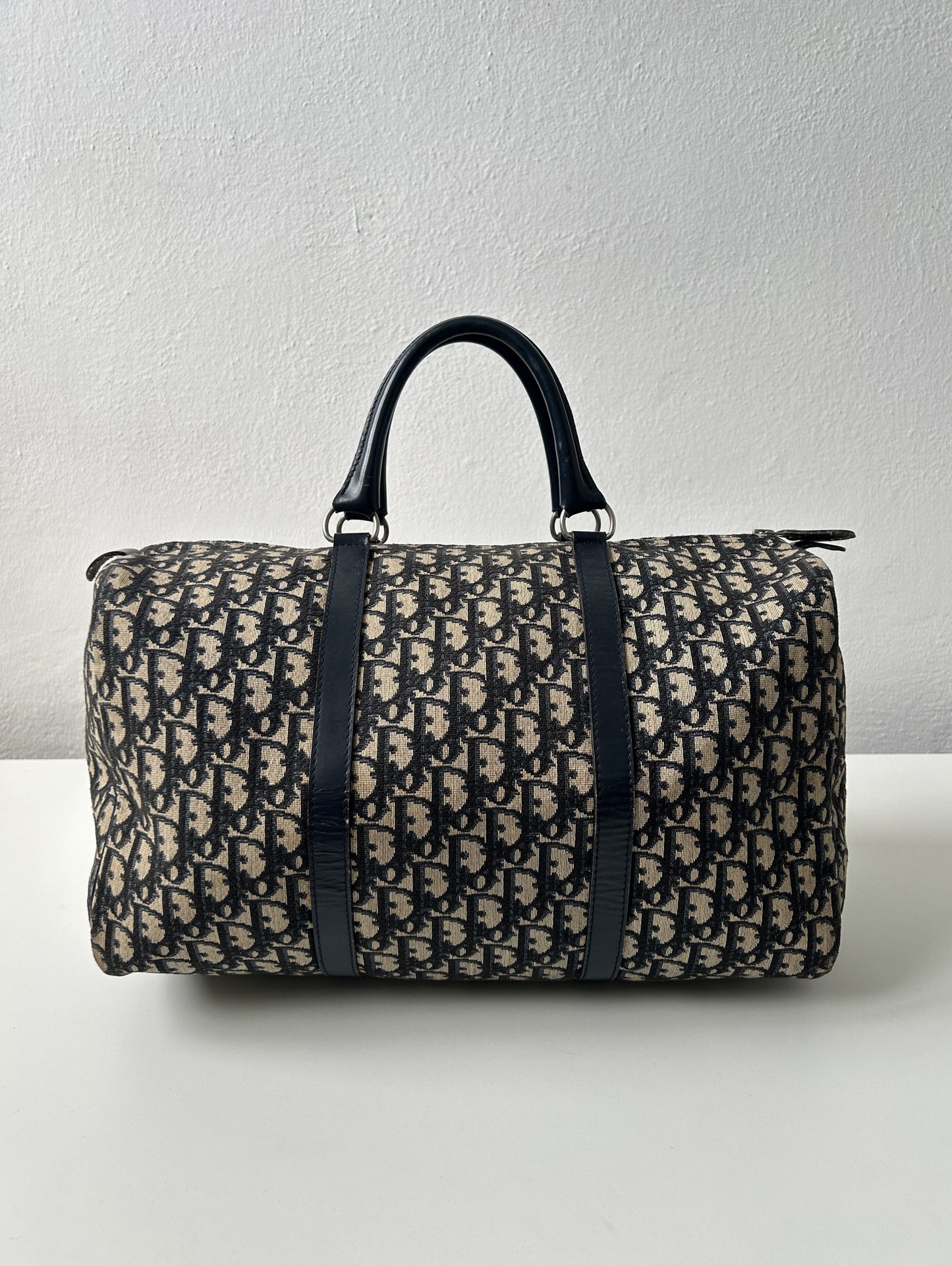 Vintage 70s Dior trotter oblique monogram canvas bowling bag
