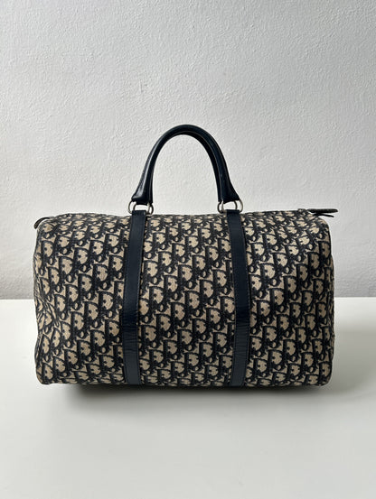Vintage 70s Dior trotter oblique monogram canvas bowling bag