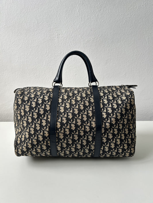 Vintage 70s Dior trotter oblique monogram canvas bowling bag