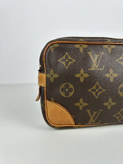 Vintage 80s Louis Vuitton marly dragonne monogram wristlet clutch bag