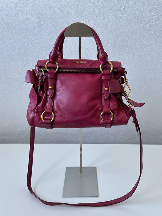 Vintage y2k miu miu vitello bow bag in pink