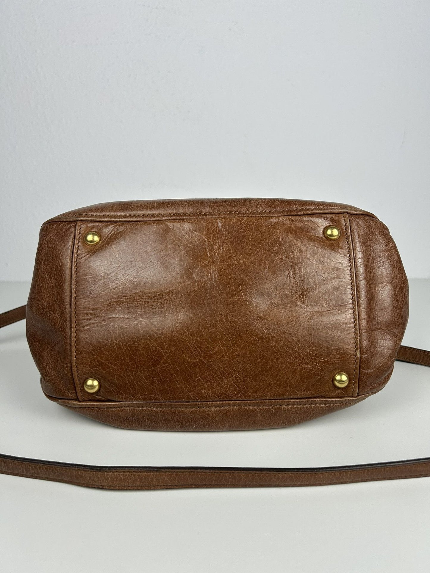 Miu miu mini bow bag in brown