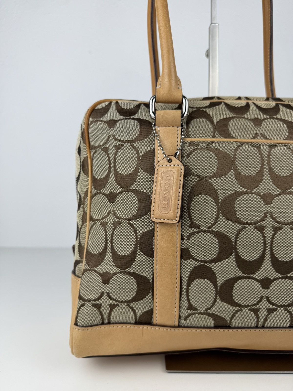 Coach signature canvas and leather satchel