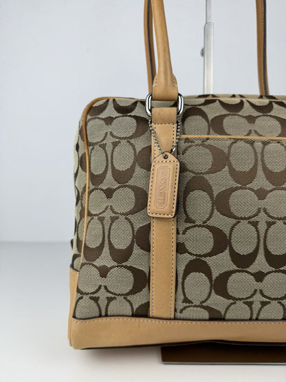 Coach signature canvas and leather satchel