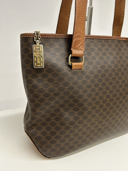 Vintage 90s Celine macadam top zip tote bag