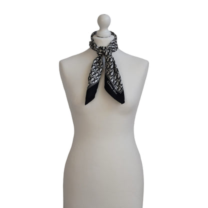 Vintage Dior trotter silk scarf black