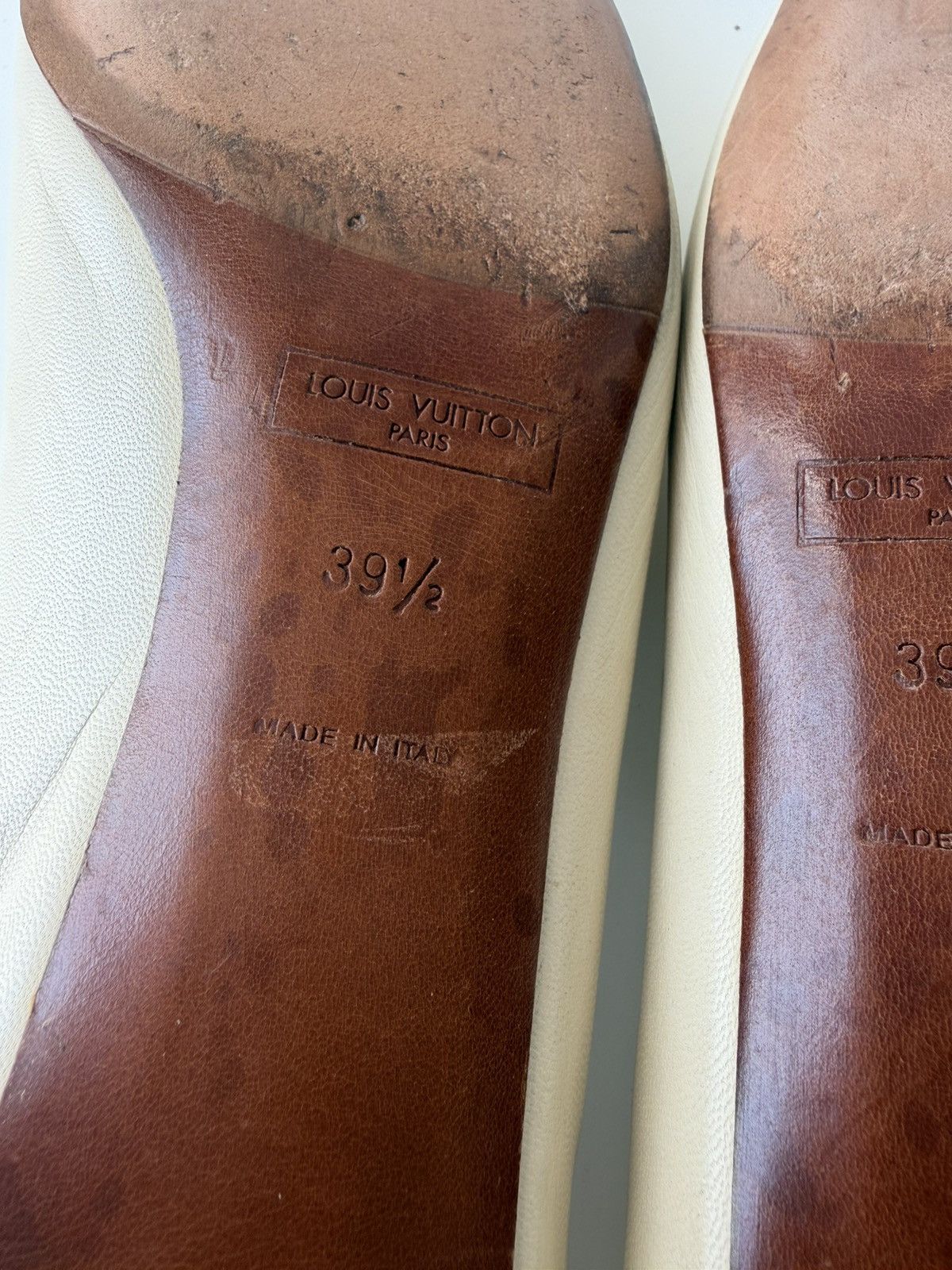 Vintage Louis Vuitton square toe block heel flats