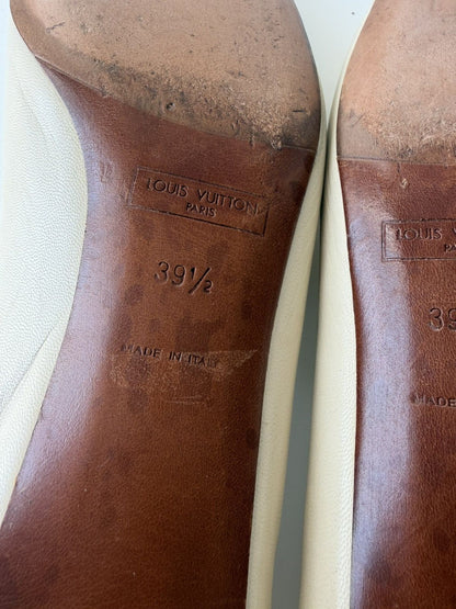 Vintage Louis Vuitton square toe block heel flats