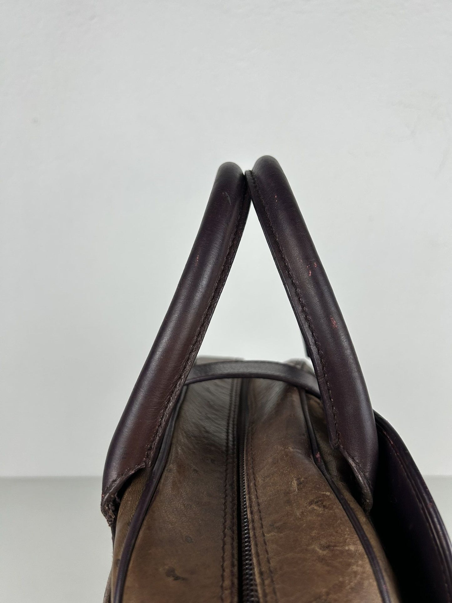 2000 Dior by John Galliano double saddle leather bowling bag