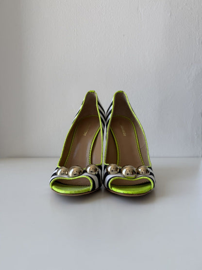 Dsquared2 multi colour open toe heels pumps