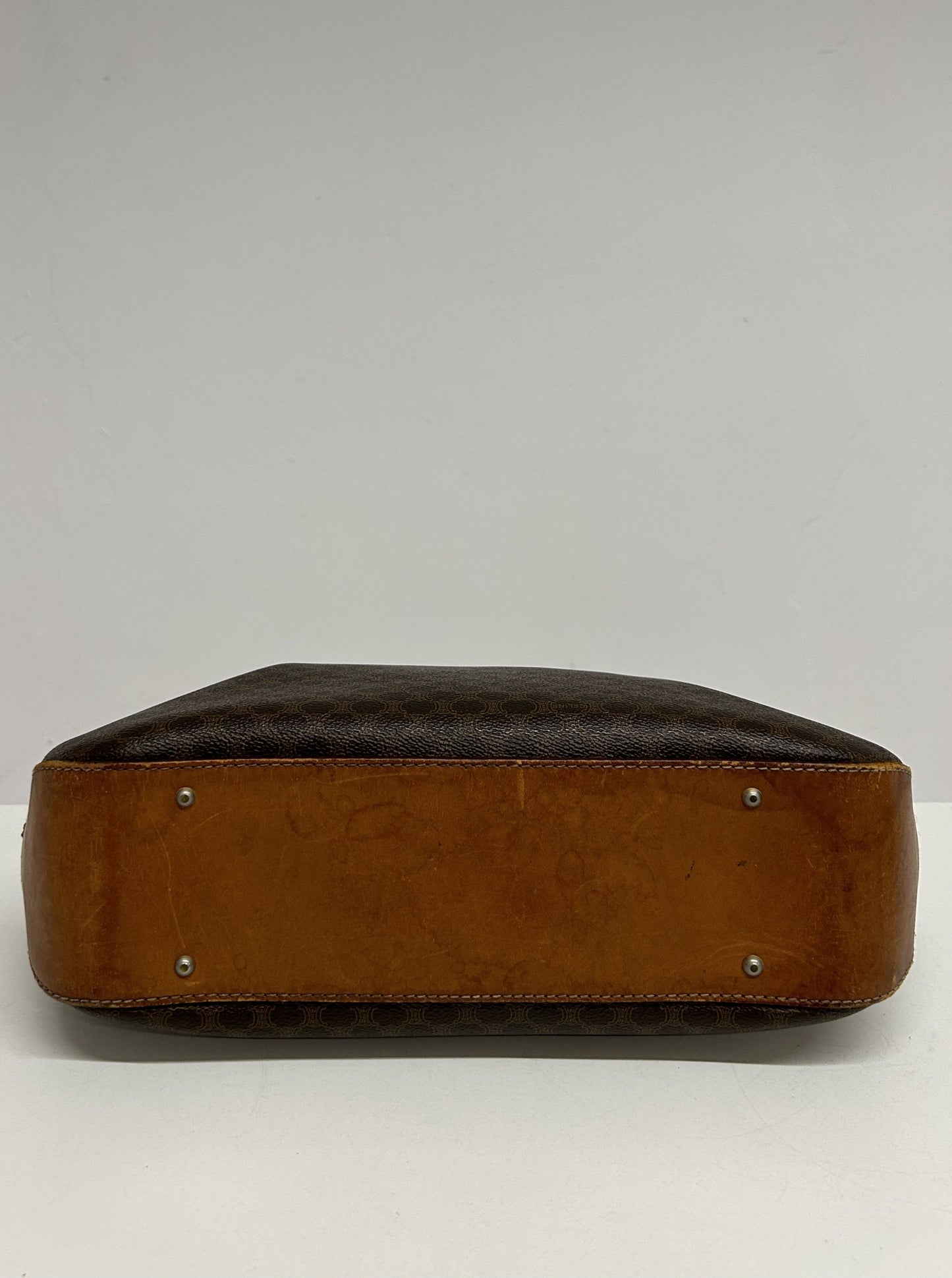 Vintage 90s Celine macadam top zip tote bag