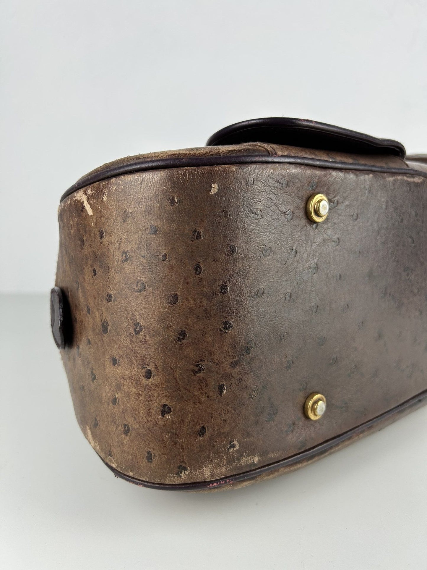 2000 Dior by John Galliano double saddle leather bowling bag