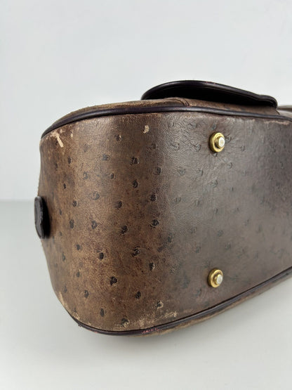 2000 Dior by John Galliano double saddle leather bowling bag