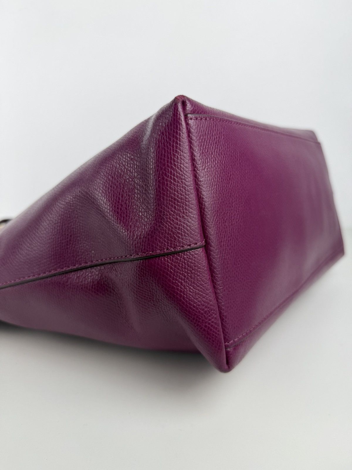 Coach crossgrain leather city tote fuchsia