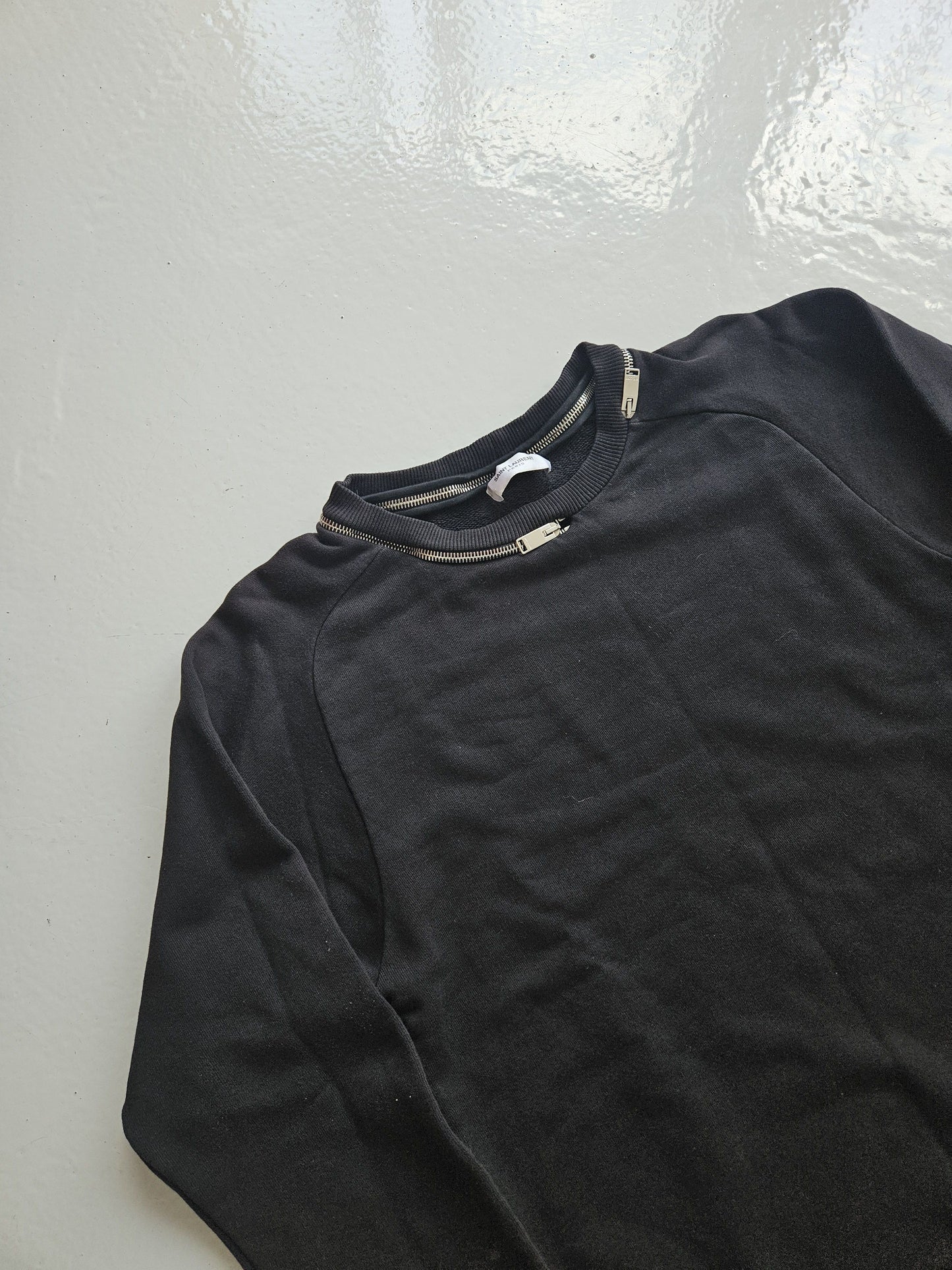 Saint Laurent zip off collar crewneck