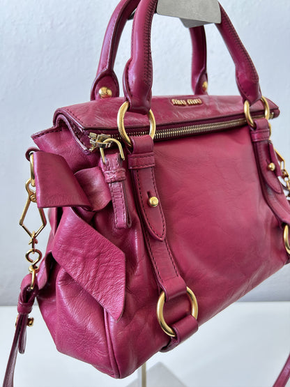 Vintage y2k miu miu vitello bow bag in pink