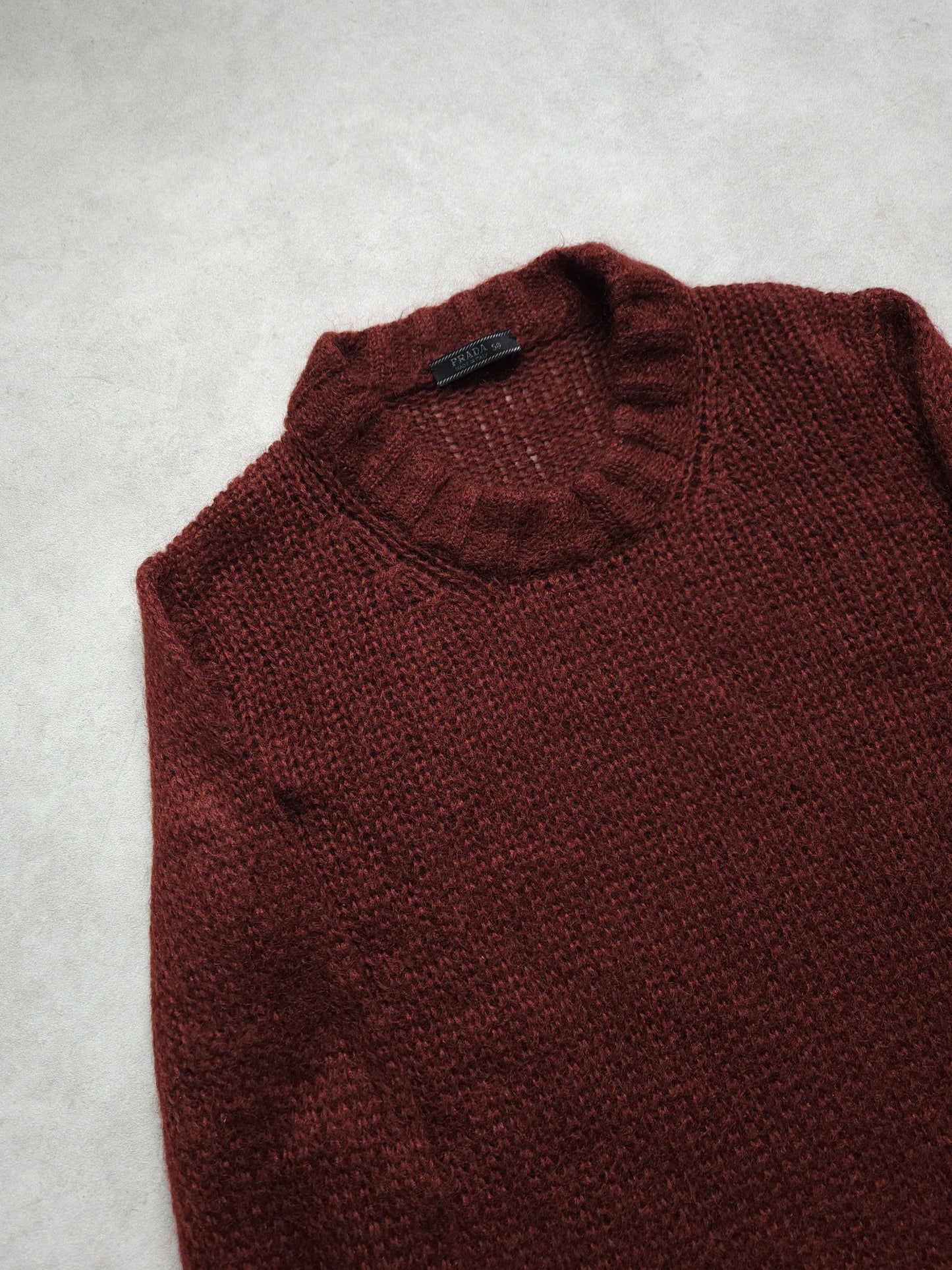 Prada mohair knit in burgundy