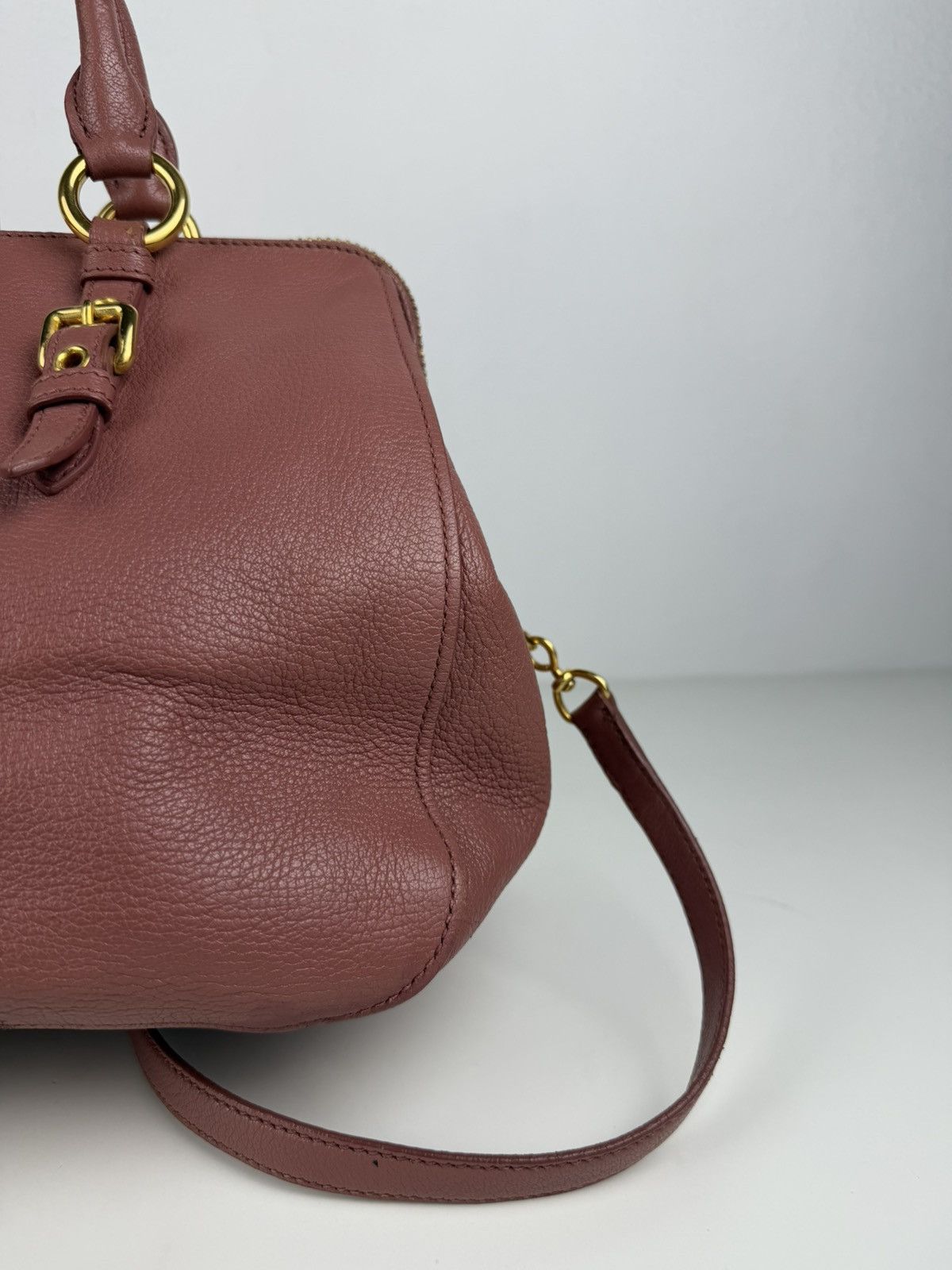 Miu Miu madras leather mini bowling bag