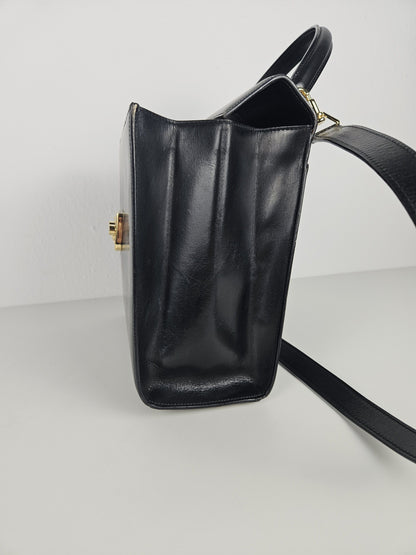 Vintage 80s Gucci lady lock box leather handbag