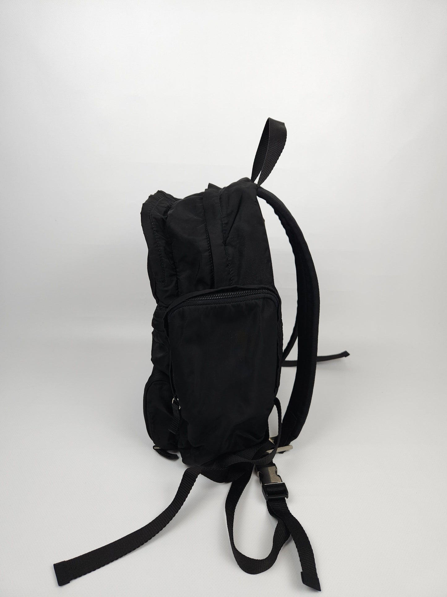 Prada triangle logo nylon multipocket backpack