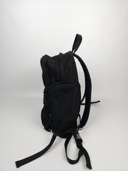 Prada triangle logo nylon multipocket backpack