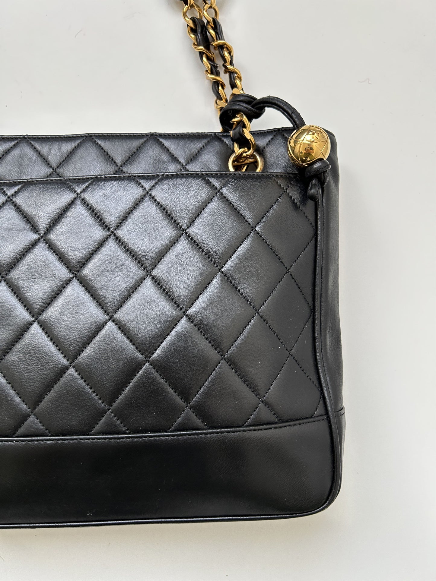 Vintage 90s chanel quilted lambskin matelasse shoulder bag