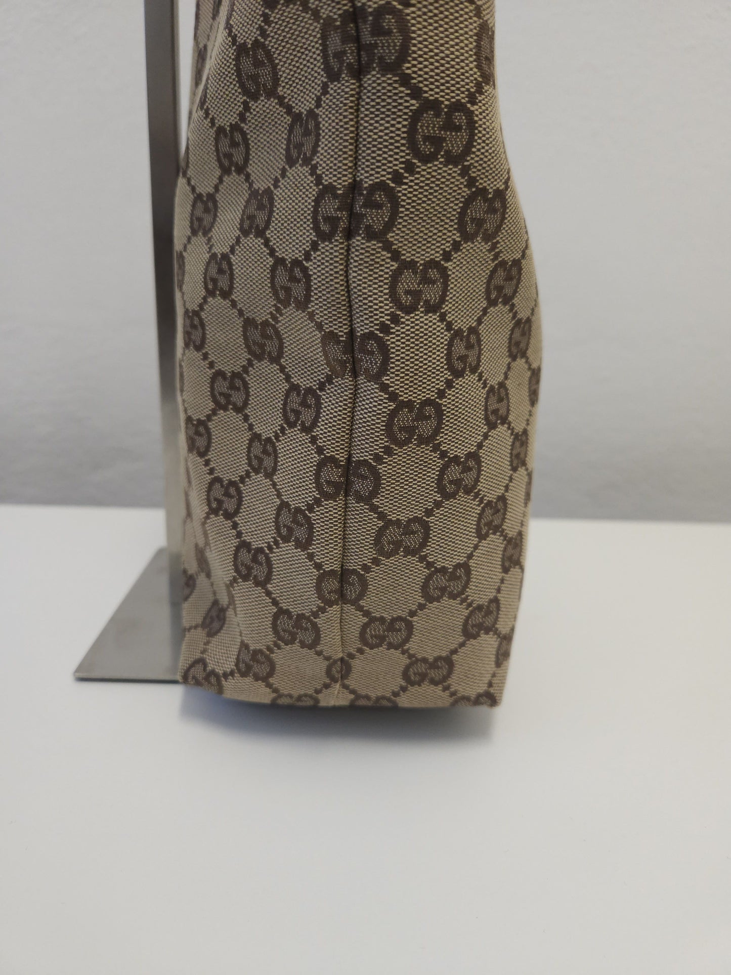 Vintage y2k Gucci gg monogram canvas and leather tote bag