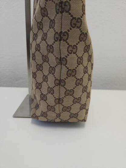 Vintage y2k Gucci gg monogram canvas and leather tote bag
