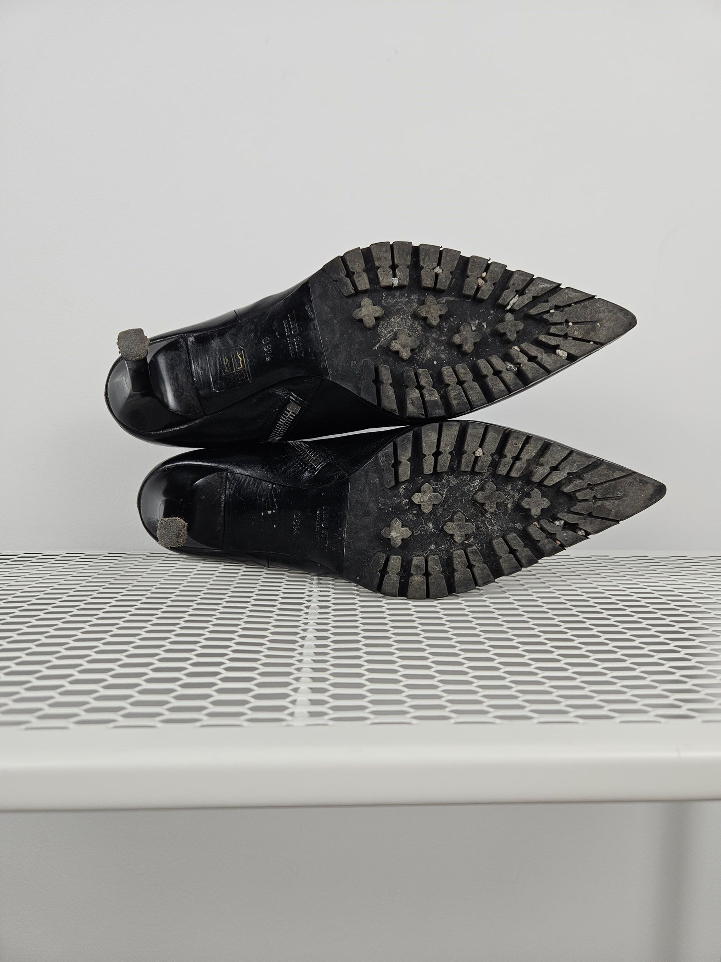 Miu Miu stiletto high heel ankle boots notched sole