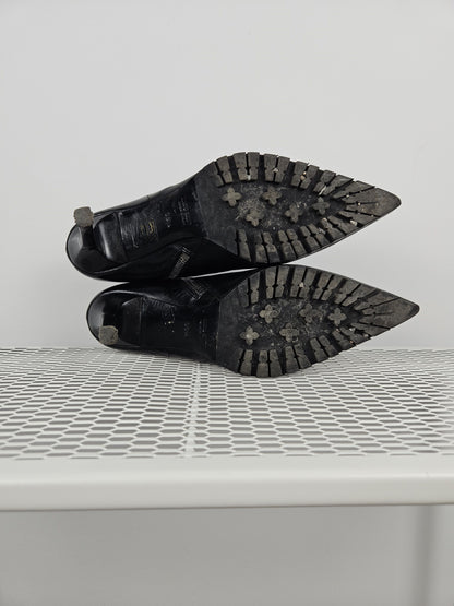 Miu Miu stiletto high heel ankle boots notched sole