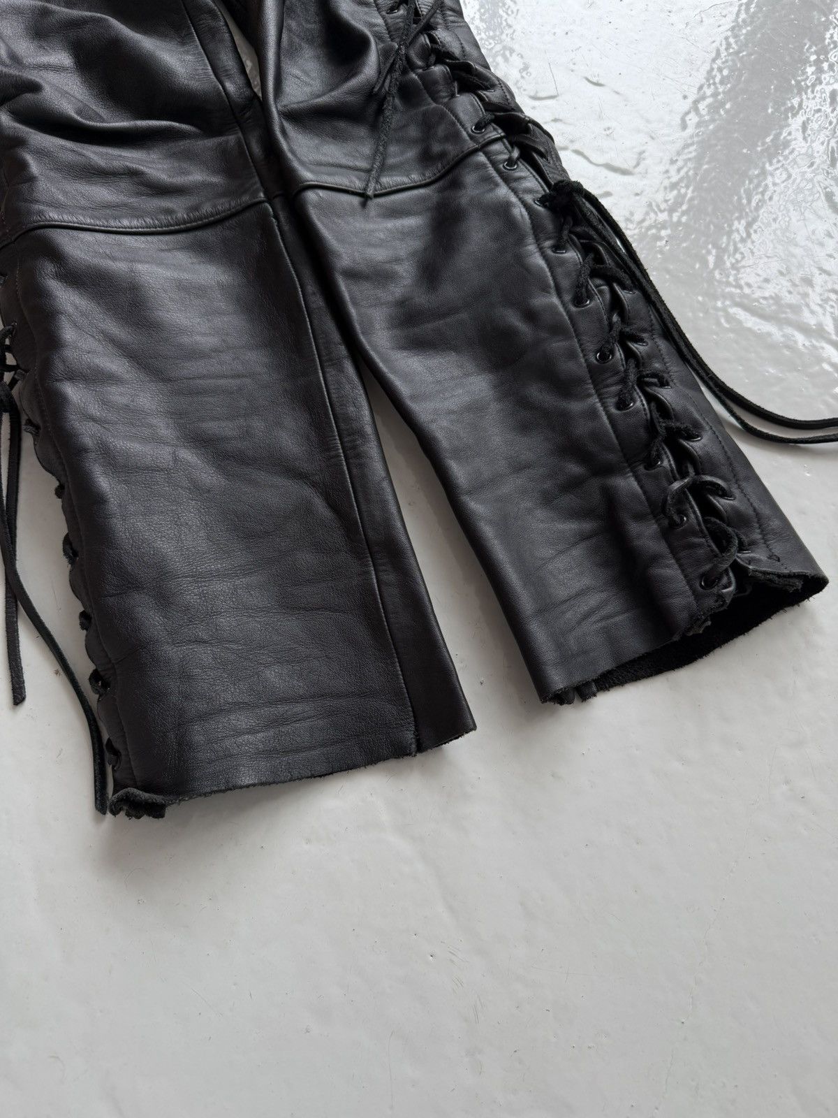 Vintage hein gericke lace up leather biker pants