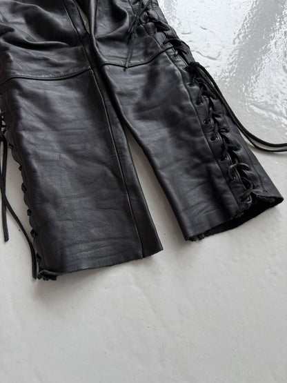 Vintage hein gericke lace up leather biker pants