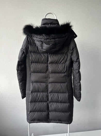 Burberry long hooded puffer coat
