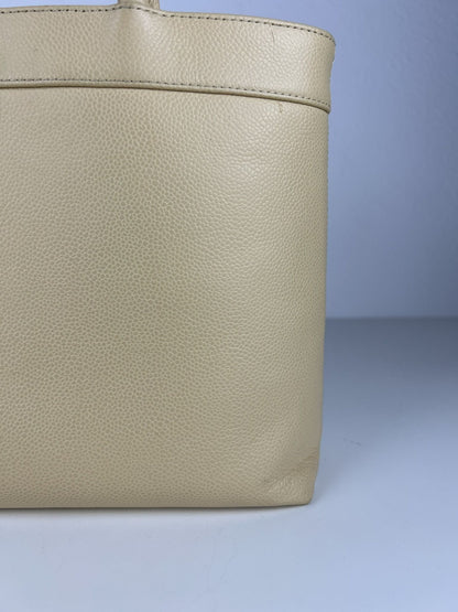 2004-2005 Chanel coco mark caviar open tote bag in buttery