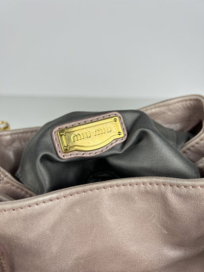 Miu miu mini bow bag in dusty pink