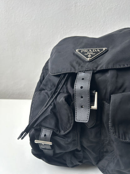 Vintage Prada nylon triangle logo cargo backpack