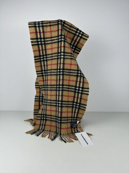 Vintage Burberry nova check wool and cashmere scarf