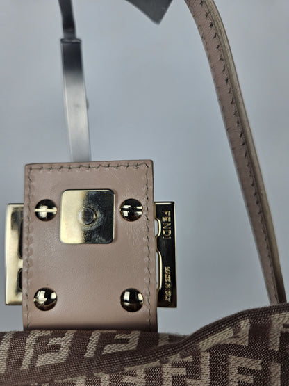 Fendi zucca monogram canvas mini baguette