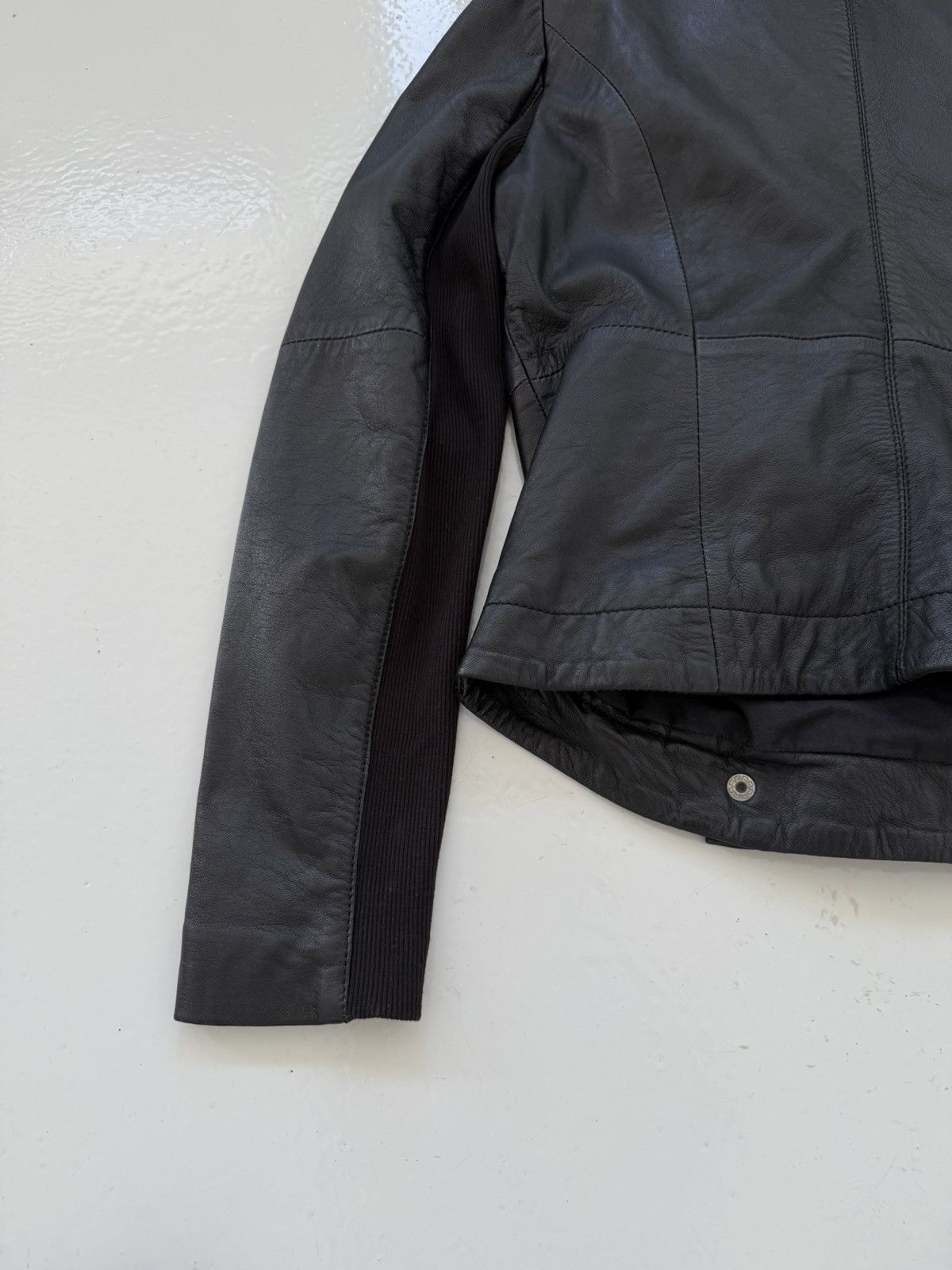 Vintage Saint Tropez asymmetrical leather jacket